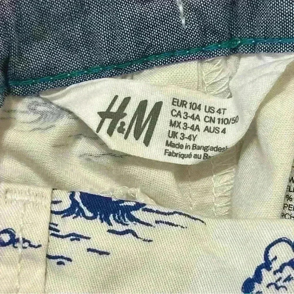 H&M tropical Sunsets and palm trees shorts toddler 4T 100% cotton - Picture 5 of 7